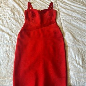Red bondage dress